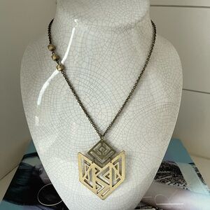 BUY 1 GET 1 - Tribal Geometric Boho Gold Tone Necklace